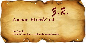 Zachar Richárd névjegykártya